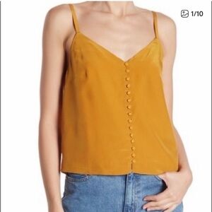 Women's Mustard Button-Front Cami Top